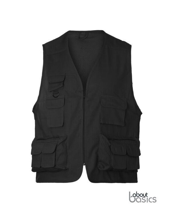 ABOUT BASICS RISE REPORTER VEST - BLACK - ERGASIA STORES