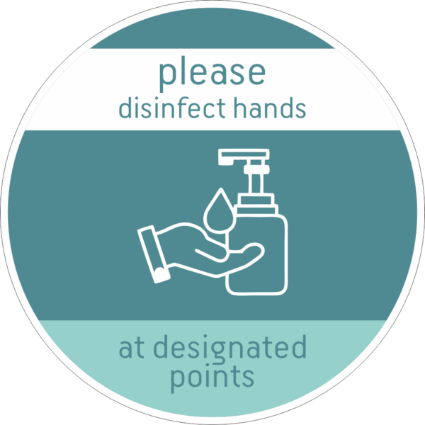 Αυτοκόλλητο basic rules "Disinfect hands"