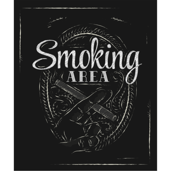 Πινακίδα "SMOKING AREA" ΑΣΠΡΟΜΑΥΡΗ