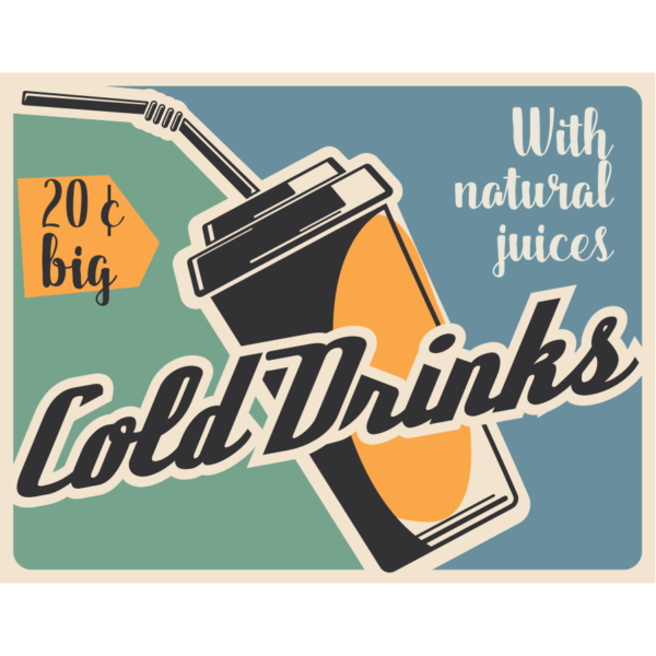 Διακοσμητική Πινακίδα "COLD DRINKS"