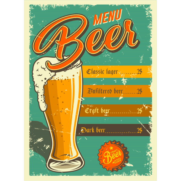 Διακοσμητική Πινακίδα "MENU BEER"