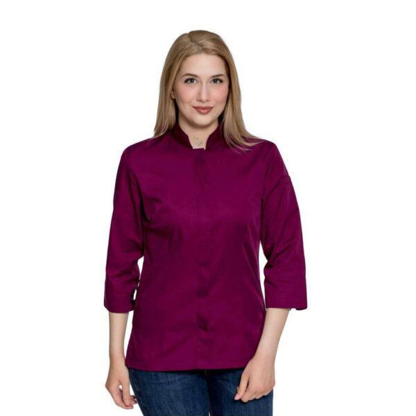 GALIANI ZEUS WOMAN CHEF JACKET - BORDAEUX - ERGASIA STORES
