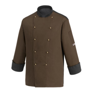 EGOCHEF COLOR ML CHEF JACKET - BROWN - ERGASIA STORES (1)