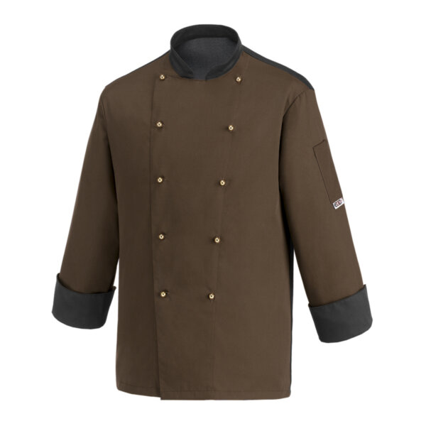 EGOCHEF COLOR ML CHEF JACKET - BROWN - ERGASIA STORES (1)