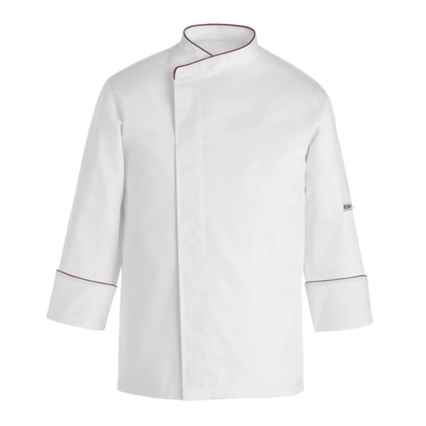 EGOCHEF COMFORT ML CHEF JACKET - WHITE WITH RED DETAILS- ERGASIA STORES