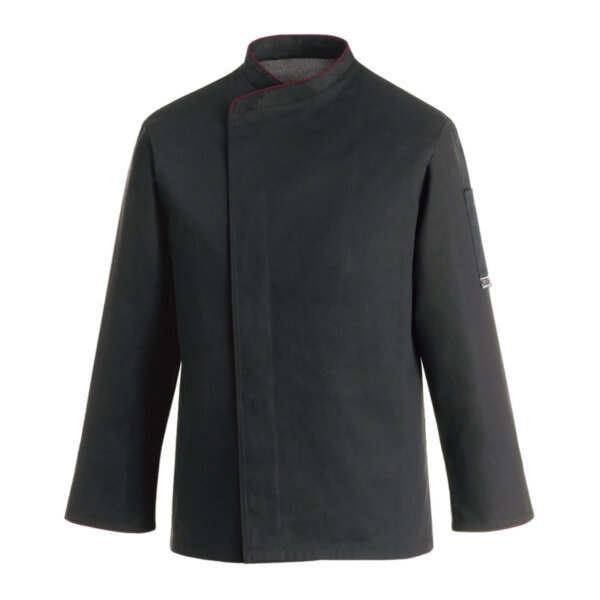 EGOCHEF COMFORT ML CHEF JACKET - BLACK WITH RED DETAILS- ERGASIA STORES
