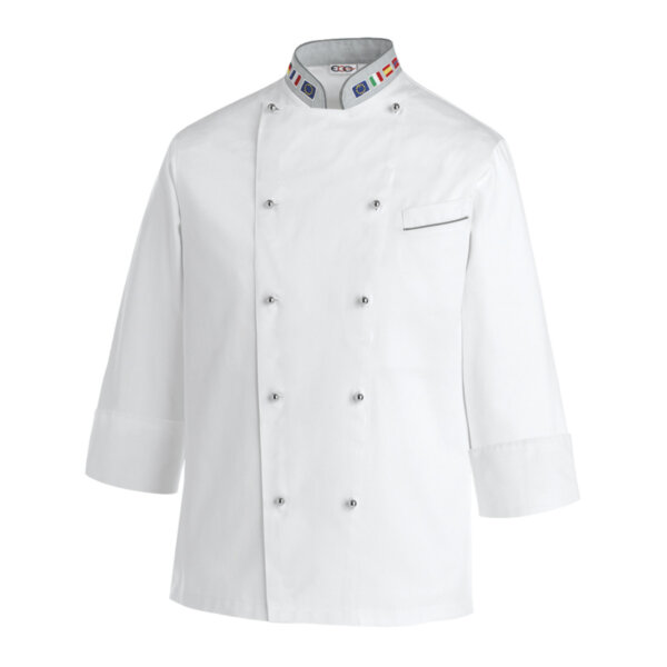 EGOCHEF FLAGS ML CHEF JACKET - WHITE - ERGASIA STORES