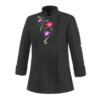EGOCHEF FLOWERS WOMAN CHEF JACKET - BLACK - ERGASIA STORES