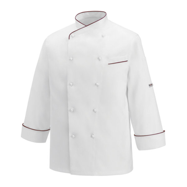 EGOCHEF GERARD CHEF JACKET - WHITE BORDAEUX - ERGASIA STORES