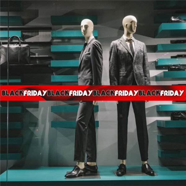 black friday window sticker ergasia stores