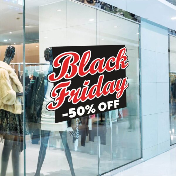 black friday window sticker ergasia stores