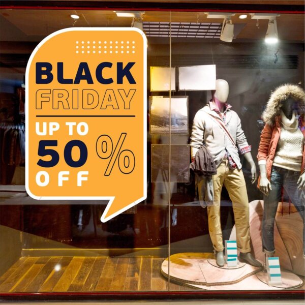 Window sticker Black Friday ergasia stores