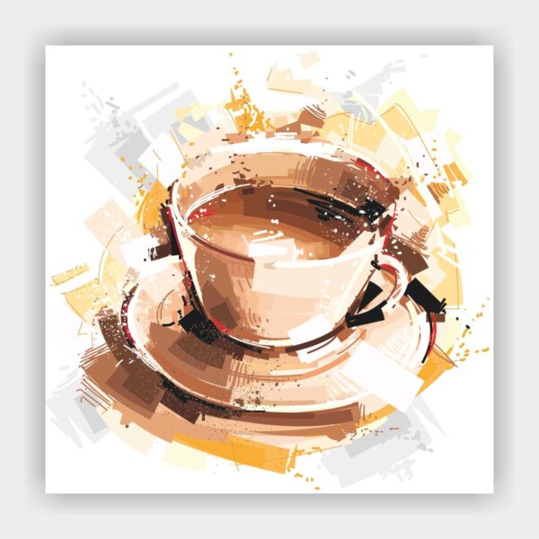 Coffee Frame Coffee Cup Gold Art - Image 3