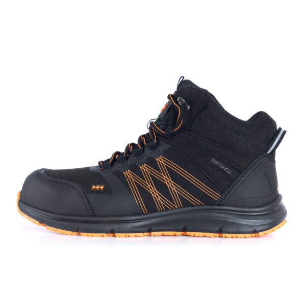 AXON SPORTIVE O2 SR WORKING SHOES - BLACK ORANGE SIDE - ERGASIA STORES (1)