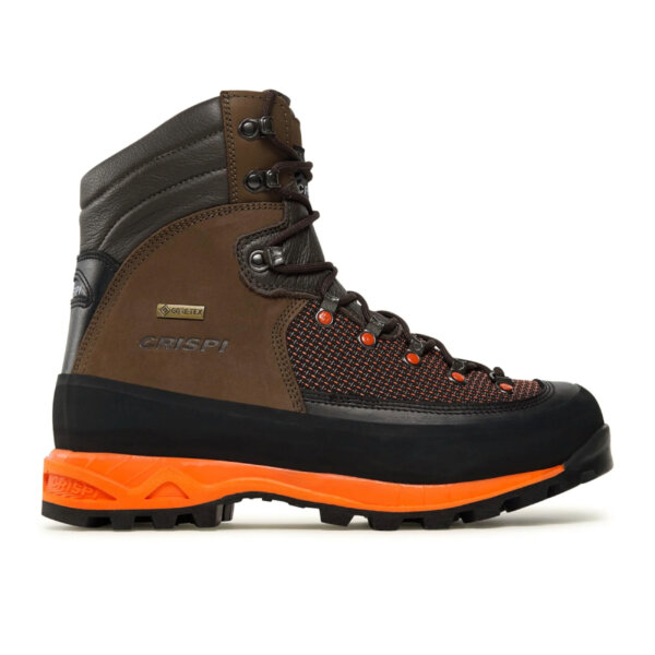 CRISPI Track GTX TREKKING BOOTS - BLACK BROWN ORANGE SIDE - ERGASIA STORES