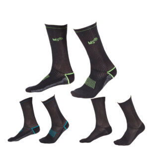 MS SOCKS Coolmax high-cut socks - BLACK GREEN - ERGASIA STORES (1)