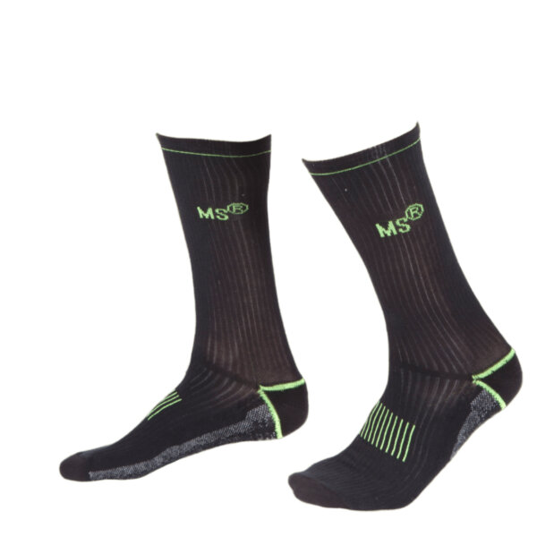 MS SOCKS Coolmax high-cut socks - BLACK GREEN - ERGASIA STORES